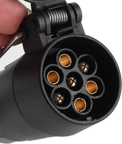 Vista 5 de Keenso Conector de enchufe de remolque, convertidor de luz del conector de remolque EE.UU. 4 Pin a EUR 7 Pin Adaptador Stop Brake Separating