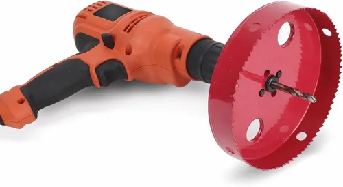 Vista 2 de GoSports Sierra perforadora de 6 pulgadas, diseño de acero resistente, ideal para hacer tablas de cornhole
