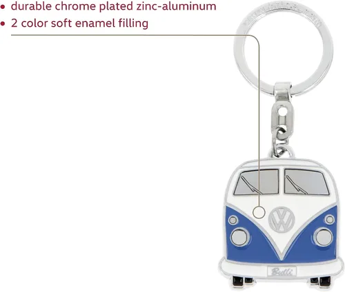 Vista 2 de BRISA VW Collection - Llavero de metal esmaltado Volkswagen con diseño de autobús T1 Azul