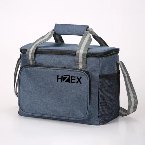 Vista 5 de HZEX Lonchera para uso diario, lonchera Oxford de 15 litros para hombres y mujeres, a prueba de fugas, 24 latas, fresca y cálida, con correa