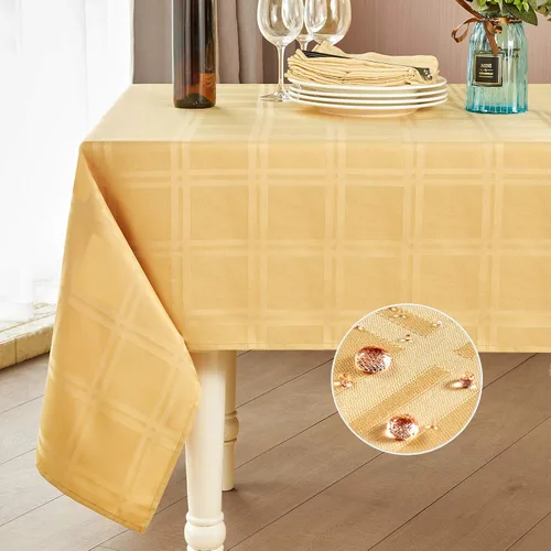 Vista 20 de Mebakuk Mantel Rectangular de Lino Estilo Granja, Impermeable, Anti-encogimiento, Suave y Resistente a las Arrugas, Cubierta de Mesa Decorativa