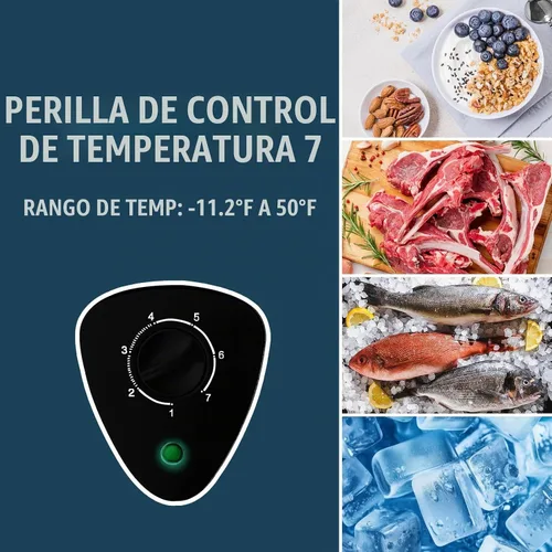 Vista 3 de WANAI - Congelador de pecho pequeño, tamaño compacto y amplia capacidad, máquina de 7 controles de temperatura, bajo ruido, con cesta extraíble