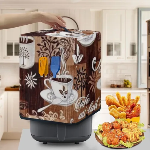Vista 5 de FKELYI Cubierta de polvo para freidora de aire a prueba de polvo, funda para freidora de aire a prueba de polvo, fundas para cocina