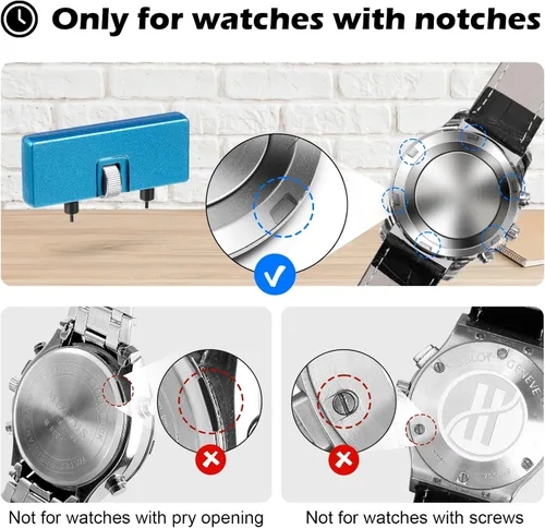 Vista 4 de Watch Battery Replacement Kit, Watch Back Remover for Rotate Open Watch Cover, Watch Opening Tool, Watch Strap Removal, Watch Case Opener with
