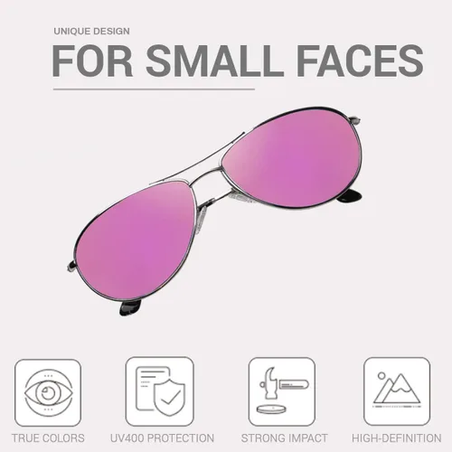 Vista 6 de MAXJULI Gafas de sol polarizadas de aviador para cara pequeña a mediana 8017 y 8018
