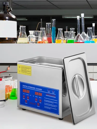 Vista 4 de VEVOR Limpiador Ultrasónico de 3L con Función de Calentamiento, Temporizador Digital y Tanque de Acero Inoxidable, Máquina de Limpieza Ultrasónica