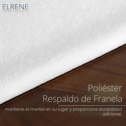 Vista 3 de Elrene Home Fashions - Mantel vintage floral de girasol resistente al agua y a las manchas con respaldo de franela, 52 pulgadas X 52 pulgadas