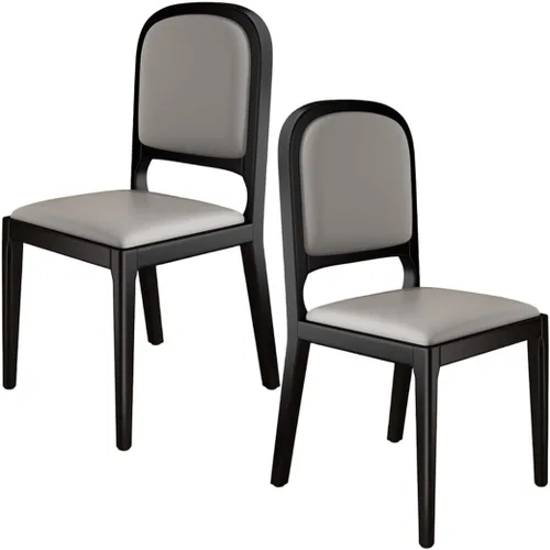 Vista 11 de YVYKFZD Sillas de comedor de madera maciza, juego de sillas de cocina sin brazos, silla de comedor tapizada de cuero, silla de sala de estar