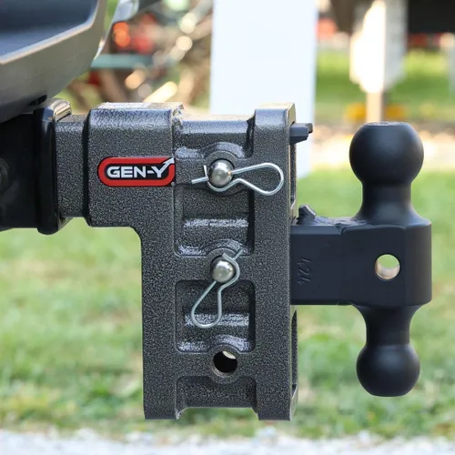 Vista 7 de GEN-Y Hitch Enganche de remolque para receptor de 2.5 pulgadas, caída y elevación de 6 pulgadas con 3 posiciones ajustables, incluye soporte de bola