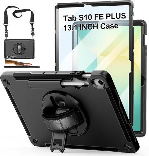 Vista 13 de Funda para Galaxy Tab S6 Lite de 10.4 pulgadas 2024/2022/2020: funda de TPU de grado militar a prueba de golpes con protector de pantalla - soporte