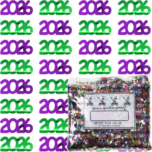 Vista 25 de Confetti Year 2023 Blue Royal, Orange Combo - 2 bolsas de media onza (1 oz)