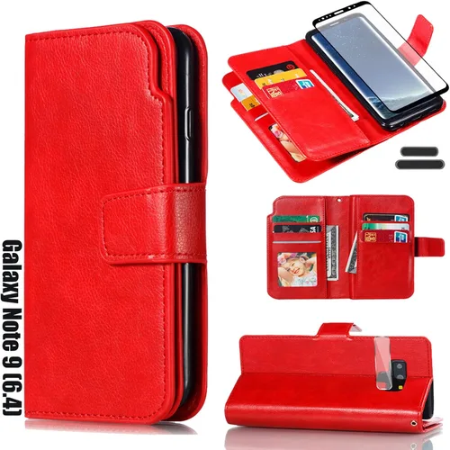 Vista 7 de Funda tipo cartera para Galaxy Note 9 de 6.4 pulgadas [3+ ranuras para tarjetas] Tarjeta de visita de identificación, ranura para tarjetas de Negro