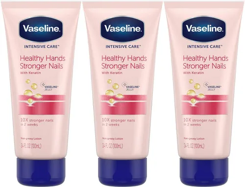 Vista 3 de Vaseline Crema de manos de cuidado intensivo para manos saludables y uñas más fuertes, 3.4 onzas, paquete de 2