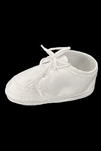 Vista 3 de SWEA Pea & Lilli - Zapatos de bautismo para niños - Botines de bebé blancos hechos con algodón para bautizo - Zapatos de Bautizo