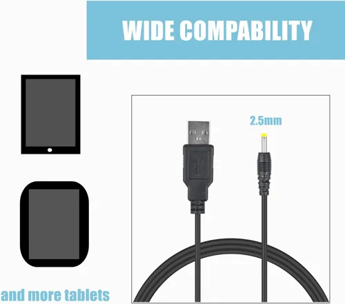 Vista 3 de Cargador de cable USB de 5 V de repuesto para tablet Android Sanei N91 N90 N10 N86 N76 N83 Elite