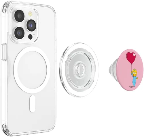 Vista 4 de The Simpsons Maggie - Globo de corazón para el día de San Valentín, PopSockets MagSafe PopGrip para iPhone