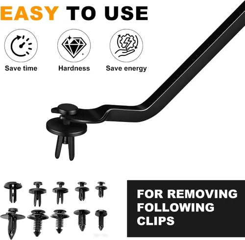 Vista 4 de EldHus Herramienta Removedora de Sujetadores de Automóvil - Herramienta de Remoción de Panel de Puerta Kit Extractor de Clips Automotrices, Remover
