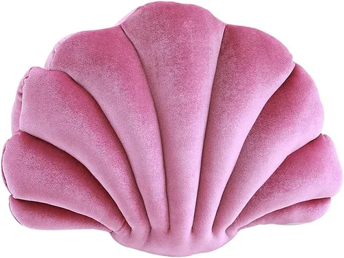 Vista 5 de Patty Both Seashell - Almohada decorativa de terciopelo con forma de concha de mar, almohadas decorativas para cama, sofá, decoración del hogar