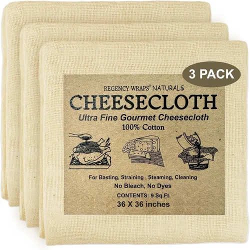 Vista 9 de Regency tela para queso natural ultra fina 100% algodón 9 pies cuadrados, 1 unidad, Blanco