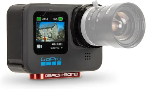 Vista 3 de Back-Bone Ribcage H10PRO Modificado MFT M12 CS C Mount con cámara Hero10 Cámara Negro Deportes Acción Profesional