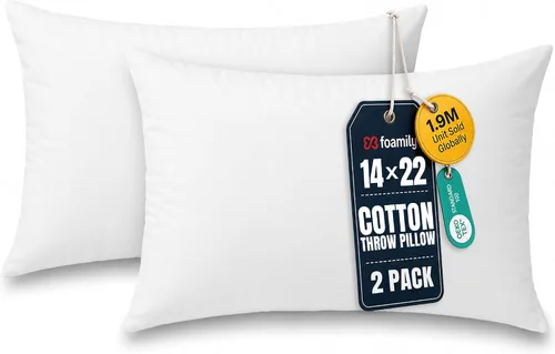 Vista 10 de Foamily Insertos de almohada 100% algodón de 12 x 12 pulgadas, rellenos de almohada para almohadas decorativas para sofá y cama, relleno de almohada