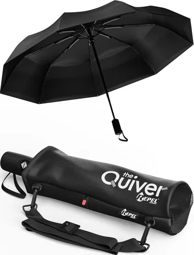 Vista 112 de REPEL Windproof Travel Umbrella - Compact & Withstands Winds up to 85MPH , Strongest Premium Auto Folding Umbrella for Rain and Sun - Durable, Light