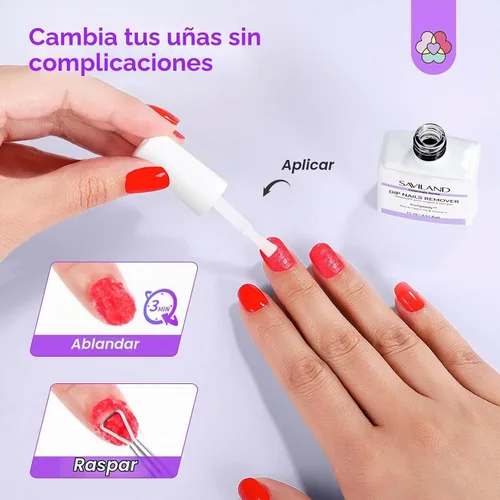 Vista 8 de SAVILAND Kit de removedor de polvo de inmersión: removedor de uñas de inmersión rápida con látex líquido, herramientas de manicura para uñas