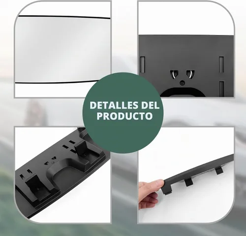 Vista 3 de NTNEV Espejo retrovisor grande de 12 pulgadas x 3.5 pulgadas, espejo retrovisor panorámico antirreflejos de gran angular, espejo retrovisor