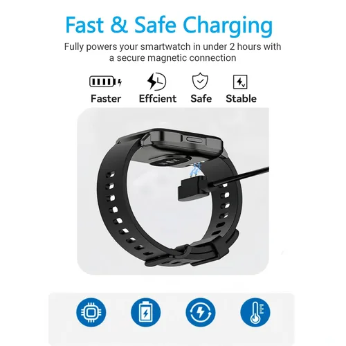 Vista 6 de Paquete de 2 cargadores universales para reloj inteligente magnético, accesorios de reloj de 23.6 in, USB-C de 2 pines de 0.157 in, cable de carga