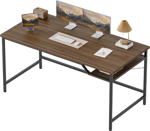 Vista 56 de Mericonia Escritorio para juegos de 52 pulgadas con cajones, escritorio reversible para computadora, color negro