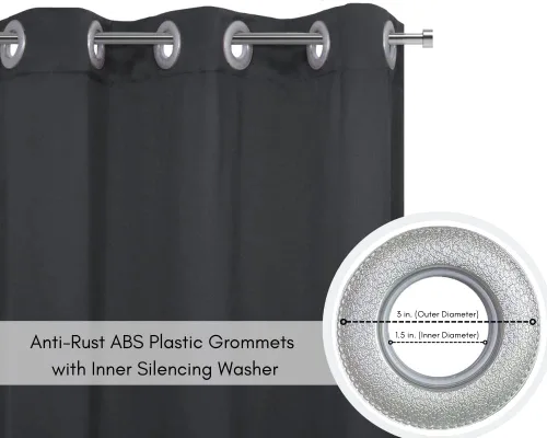 Vista 3 de YOUR CHAIR COVERS - Cortinas opacas de poliéster con ojales - (negro 52 x 63 pulgadas - juego de 2) - para oscurecer la habitación, dormitorio, sala