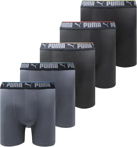 Vista 14 de PUMA Paquete de 5 calzoncillos tipo bóxer Performance para hombre Azul marino/rojo/negro