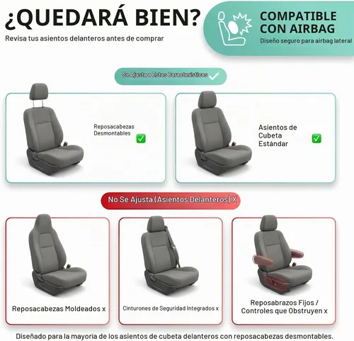 Vista 2 de FH Group Juego de fundas de asiento delantero de automóvil con malla de aire 3D premium, fundas de asiento delanteras, accesorios interiores