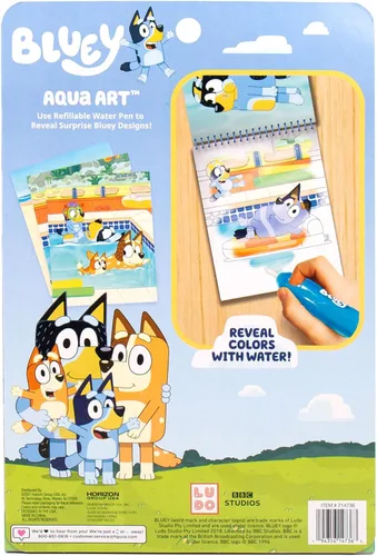 Vista 7 de Horizon Group USA Bluey Aqua Art - Hojas de actividad reutilizables con revelación de agua y bolígrafo de agua para dibujo y coloreado sin manchas