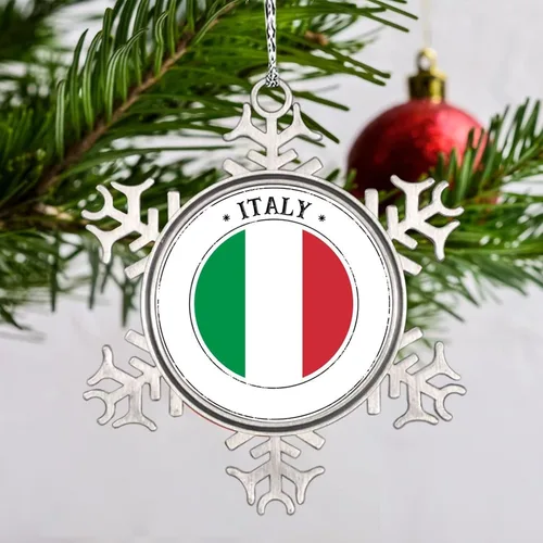 Vista 12 de Bandera de Mongolia, adornos de Navidad 2023, adorno de copo de nieve, adornos de recuerdo de ciudad de campo para árboles de Navidad, colgante