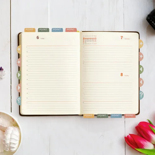 Vista 5 de NUOBESTY Notas para libros, 6 hojas, etiquetas adhesivas para cuadernos, pestañas adhesivas para libros