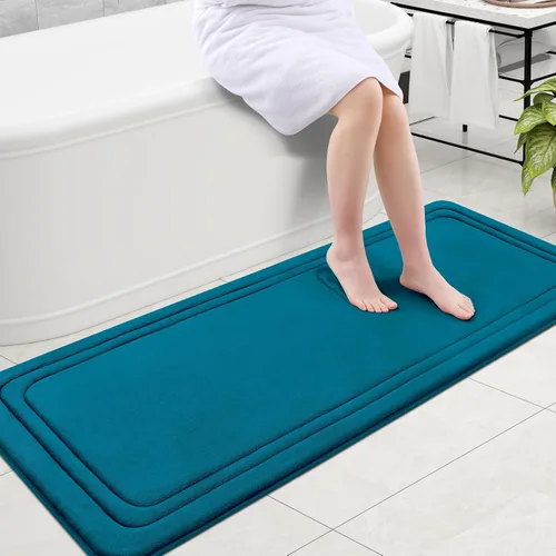 Vista 73 de Grandaily Alfombra de Baño de Espuma Viscoelástica 24x16, Ultra Suave, Antideslizante y Absorbente, Alfombras de Baño Lavables a Máquina y Secables