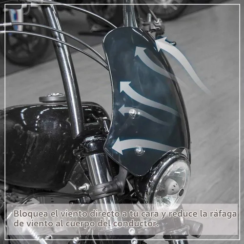 Vista 5 de Parabrisas para motocicleta, deflectores de viento, protector de visera con soporte universal para Ha-rley Dyna Iron 883 Softail Sportster 883