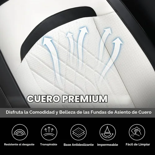 Vista 6 de FLORICH Fundas de asiento delantero de automóvil, fundas de asiento de cuero para automóviles, protector de asiento impermeable transpirable, fundas