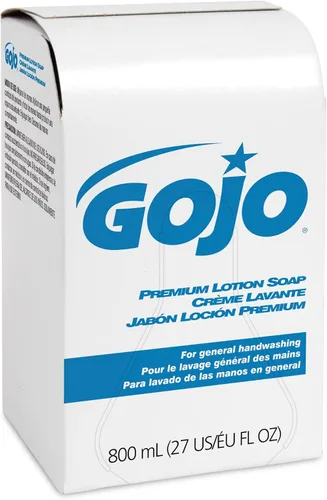 Vista 3 de GOJO Jabón de Loción Premium, Fragancia Cascada, 800 mL Jabón de Manos en Loción Recambio Serie 800 Dispensador de Jabón Bolsa-en-Caja