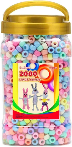 Vista 33 de IOOLEEM Cuentas de pony (2000 piezas, cuentas de pony negras), cuentas para hacer joyas, cuentas para manualidades, suministros para ensartar Negro