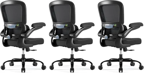 Vista 14 de TRALT Silla ergonómica de oficina, silla de escritorio con soporte lumbar ajustable, silla de computadora cómoda de malla con reposabrazos
