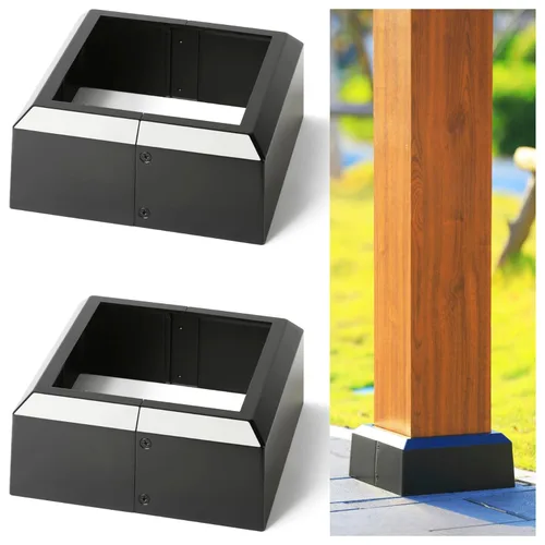 Vista 17 de Paquete de 4 cubiertas de base de poste de cubierta de aleación de aluminio (base de poste de 1 x 1 pulgada x 3.35 pulgadas), para pasamanos, Blanco