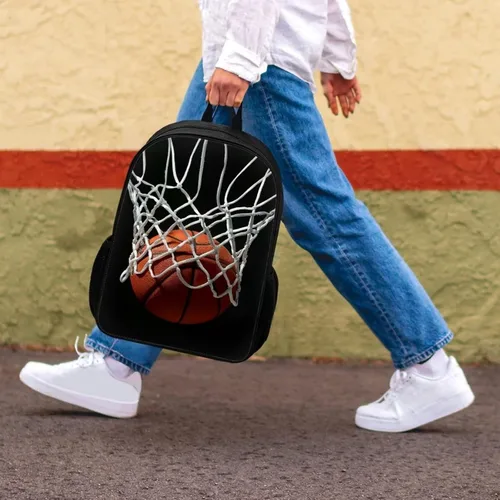 Vista 7 de HUGS IDEA Los animales frescos 3D niños escuela libro bolsa niños impresión mochilas, Baloncesto, Moderno
