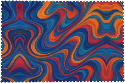 Vista 8 de Rectangular Placemats Set of 4, Heat Resistant Abstract Marbling Printed Kitchen Dining Table Mats