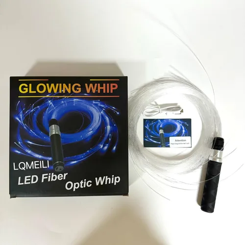 Vista 5 de Dance Whip - Látigo de fibra óptica LED recargable de 6 pies con 7 colores y 4 modos brillantes, flujo perfecto para baile, fiestas, regalo