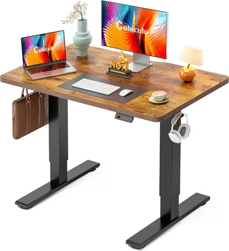Vista 40 de CubiCubi Escritorio eléctrico de pie de 48 x 30 pulgadas, escritorio de pie ajustable en altura con ajustes preestablecidos de memoria, escritorio