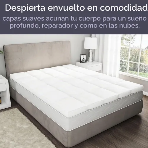 Vista 5 de Colchoneta de refuerzo Lavish Home, de plumas de pato, 4 pulgadas