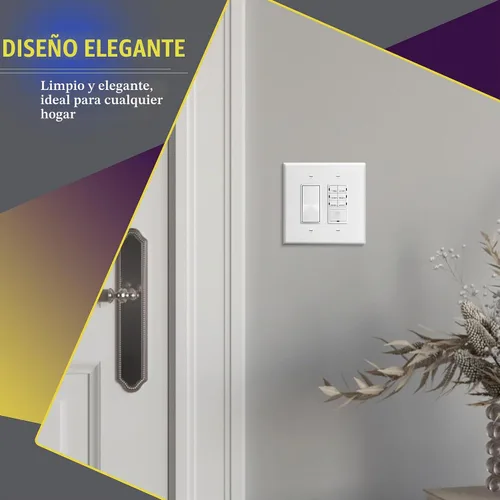 Vista 3 de ENERLITES - Cubierta decorativa de interruptor doble, placa de pared de dos salidas, 2 bandas de gran tamaño, 5.50 x 5.50 pulgadas, termoplástico