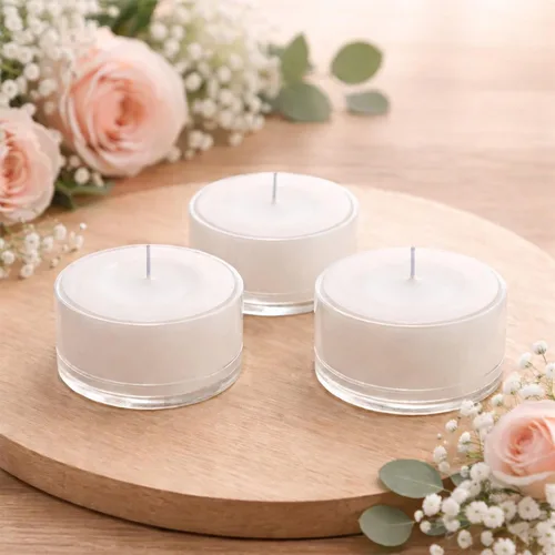 Vista 4 de Efavormart - Paquete de 100 velas blancas sin perfume, 7 horas de tiempo de combustión extendido, tazas transparentes sin humo para recepciones